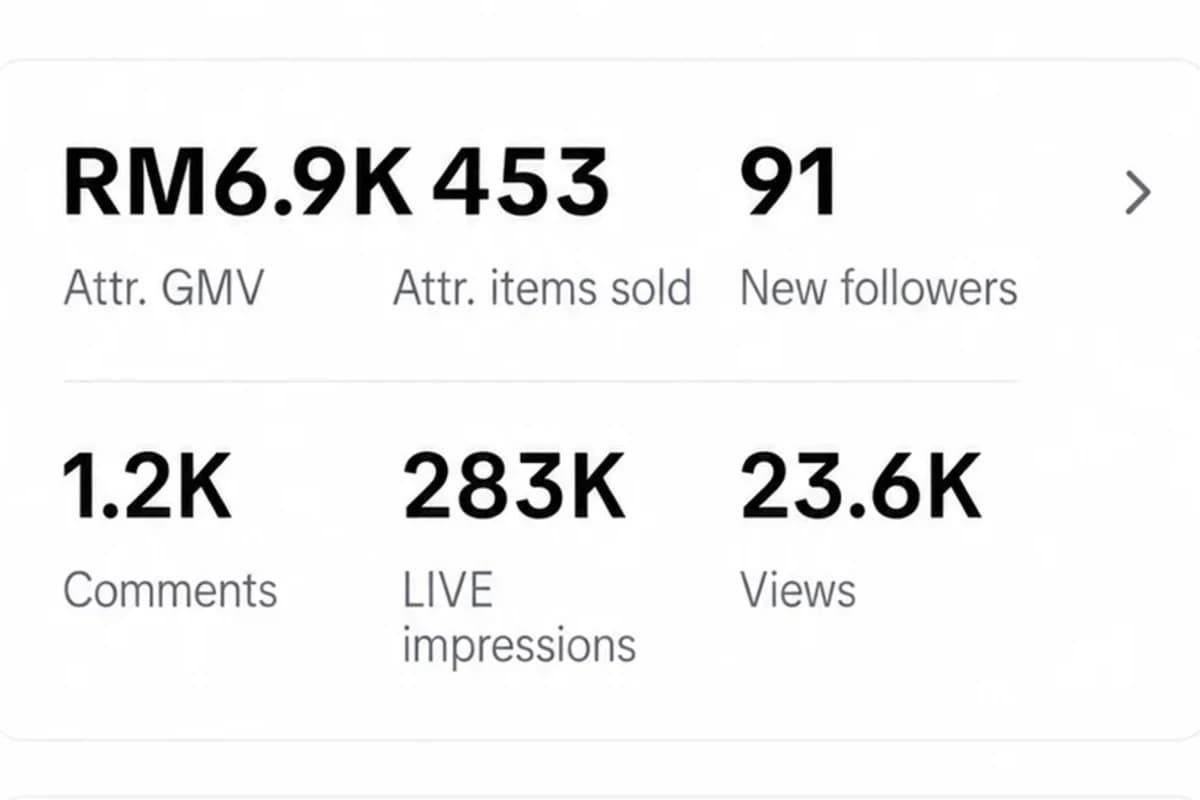 TikTok LIVE post-session summary screen